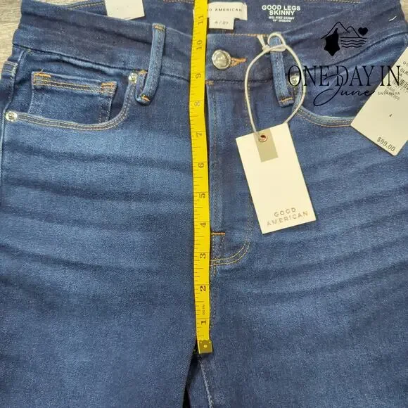 Good American Good Legs Skinny Raw Hem Jeans Size 4 - Picture 5 of 8